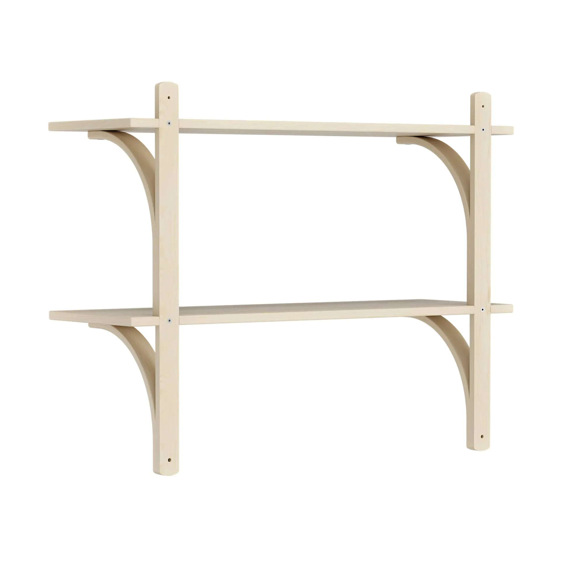 Levi estantería, Fresno lacado-acero inoxidable, 2 estantes, 90 cm Swedese