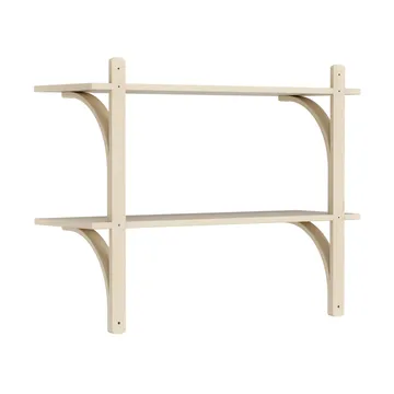 Levi estantería - Fresno lacado-acero inoxidable, 2 estantes, 90 cm - Swedese