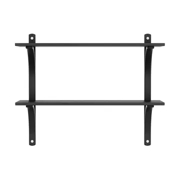 Levi estantería - Fresno negro-acero inoxidable, 2 estantes, 90 cm - Swedese