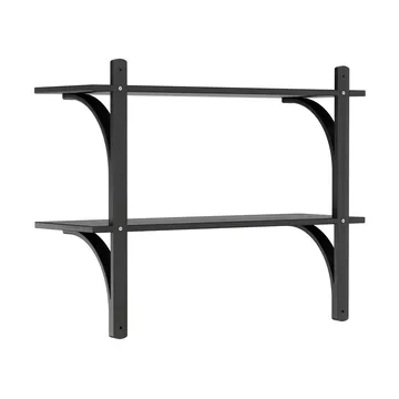 Levi estantería - Fresno negro-acero inoxidable, 2 estantes, 90 cm - Swedese