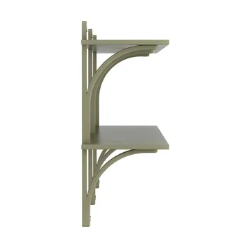 Levi estantería - Moss green-acero inoxidable, 2 estantes, 180 cm - Swedese