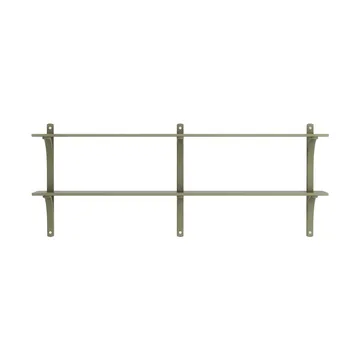 Levi estantería - Moss green-acero inoxidable, 2 estantes, 180 cm - Swedese