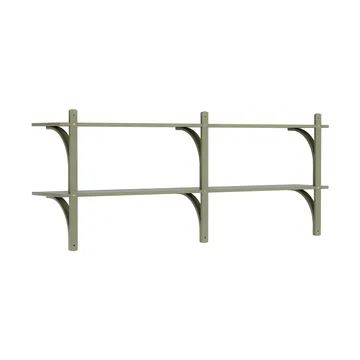 Levi estantería - Moss green-acero inoxidable, 2 estantes, 180 cm - Swedese