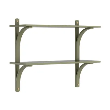 Levi estantería - Moss green, latón, 2 estantes, 90 cm - Swedese