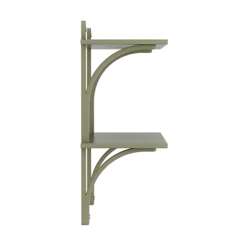 Levi estantería - Moss green, latón, 2 estantes, 90 cm - Swedese