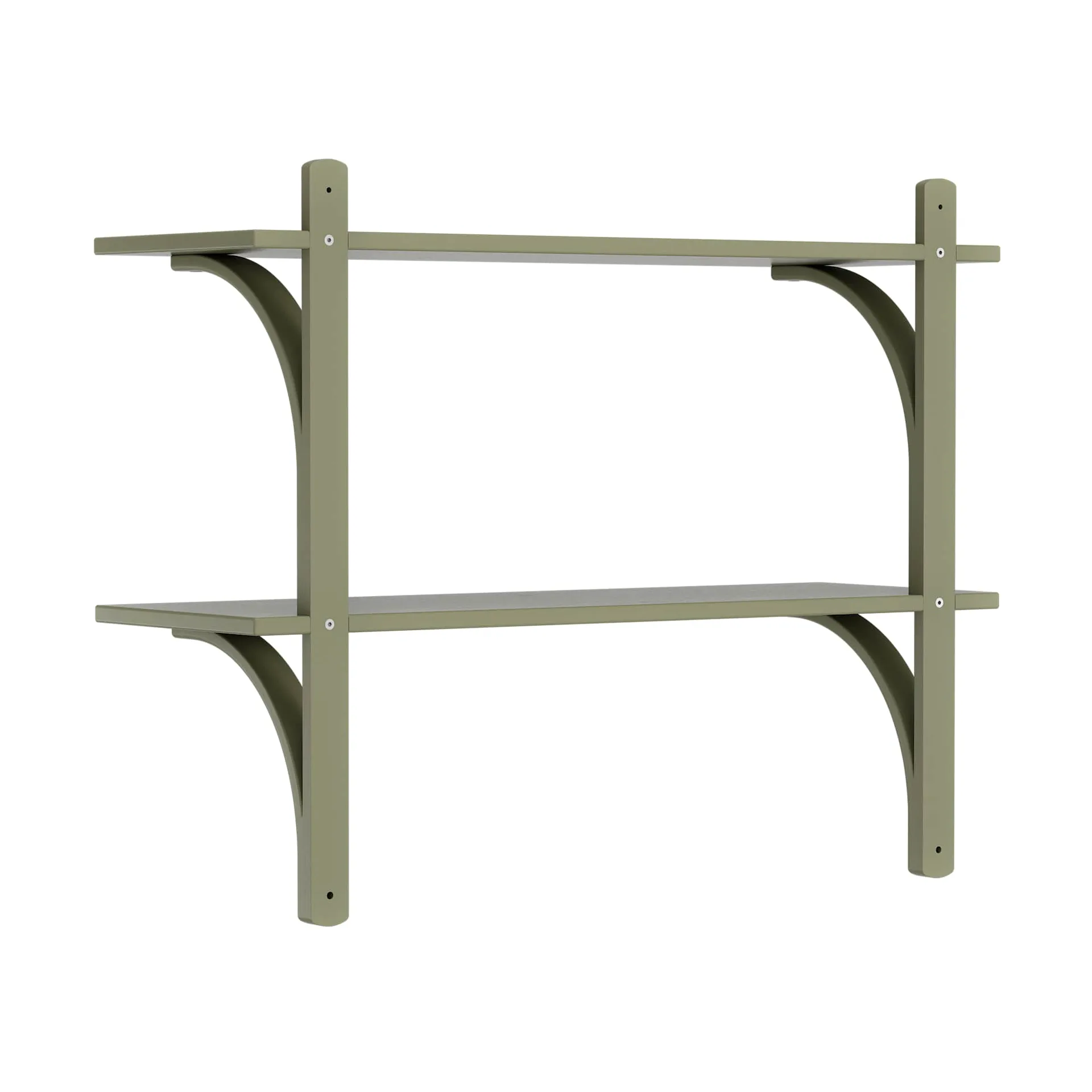 Levi estantería, Moss green, latón, 2 estantes, 90 cm Swedese