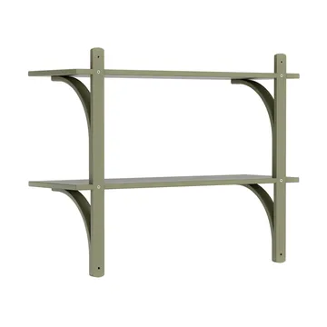 Levi estantería - Moss green, latón, 2 estantes, 90 cm - Swedese