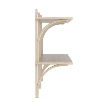 Levi estantería - Roble blanqueado-acero inoxidable, 2 estantes, 180 cm - Swedese