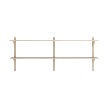 Levi estantería - Roble blanqueado-acero inoxidable, 2 estantes, 180 cm - Swedese