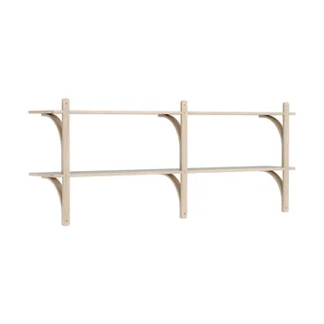 Levi estantería - Roble blanqueado-acero inoxidable, 2 estantes, 180 cm - Swedese