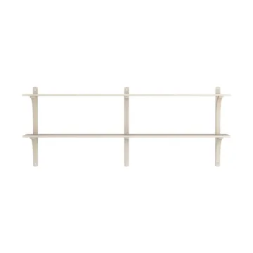Levi estantería - Roble blanqueado-acero inoxidable, 2 estantes, 180 cm - Swedese
