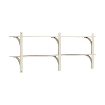 Levi estantería - Roble blanqueado-acero inoxidable, 2 estantes, 180 cm - Swedese