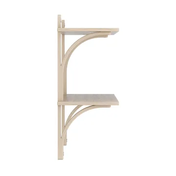 Levi estantería - Roble blanqueado-acero inoxidable, 2 estantes, 90 cm - Swedese