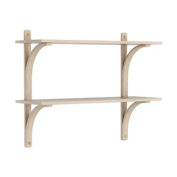 Levi estantería - Roble blanqueado, latón, 2 estantes, 90 cm - Swedese