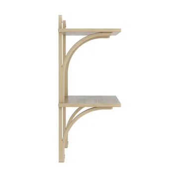 Levi estantería - Roble lacado-acero inoxidable, 2 estantes, 90 cm - Swedese