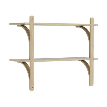 Levi estantería - Roble lacado-acero inoxidable, 2 estantes, 90 cm - Swedese