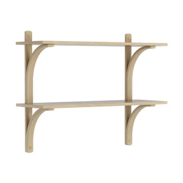 Levi estantería - Roble lacado-latón, 2 estantes, 90 cm - Swedese