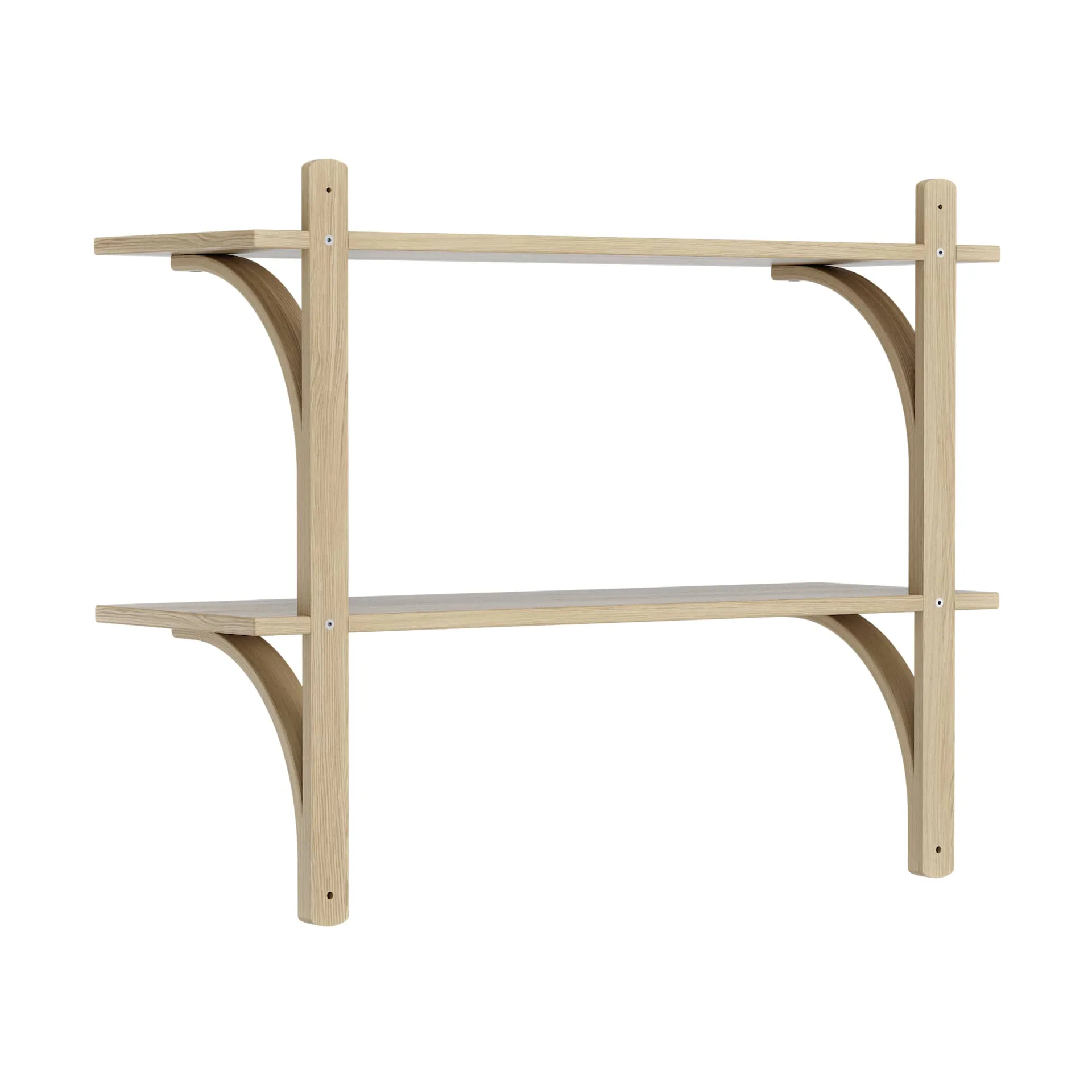 Levi estantería, Roble lacado-latón, 2 estantes, 90 cm Swedese