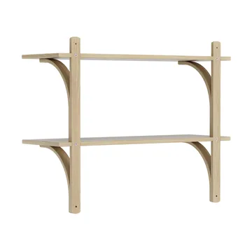 Levi estantería - Roble lacado-latón, 2 estantes, 90 cm - Swedese