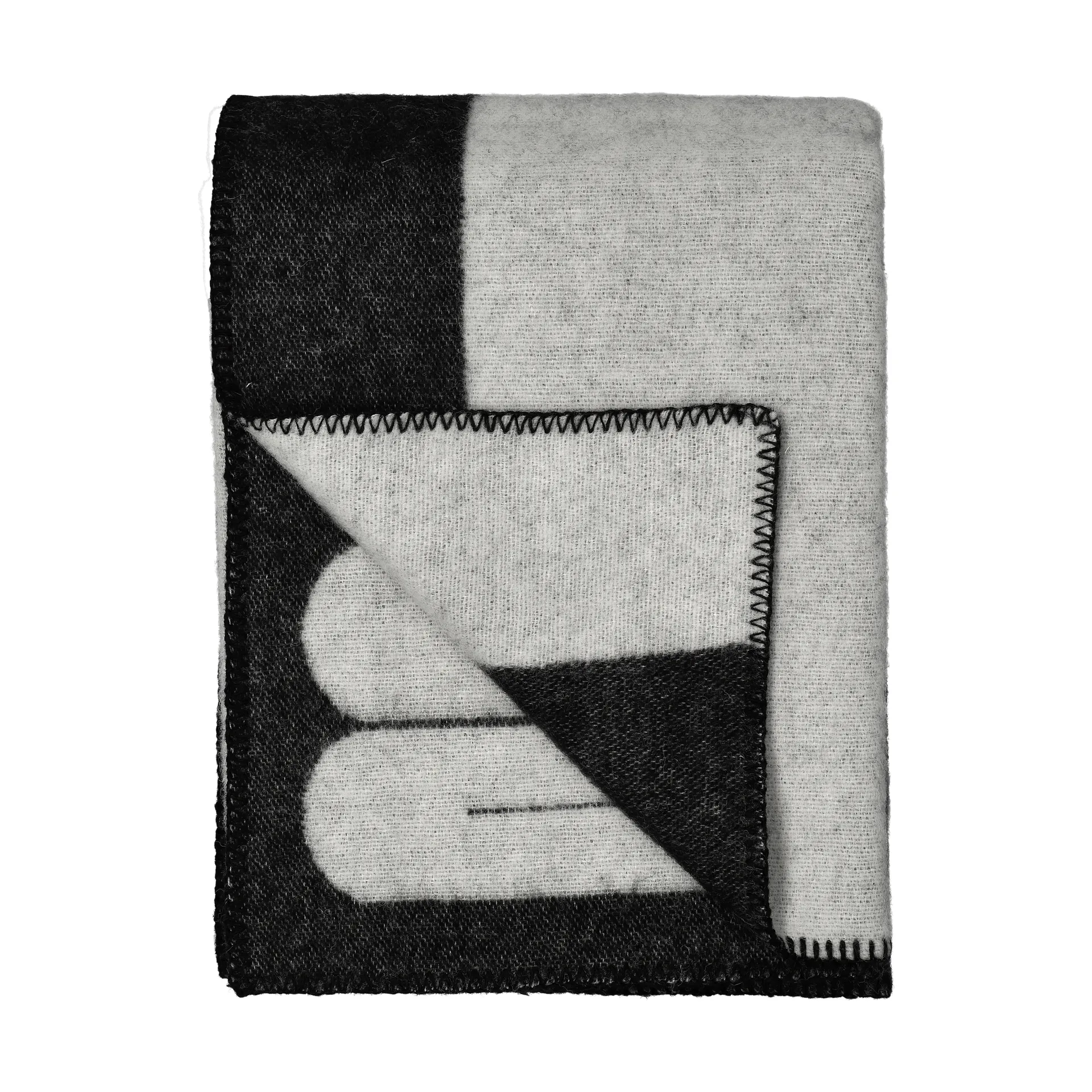 Manta Duality 130x180 cm, Negro-gris claro Swedese