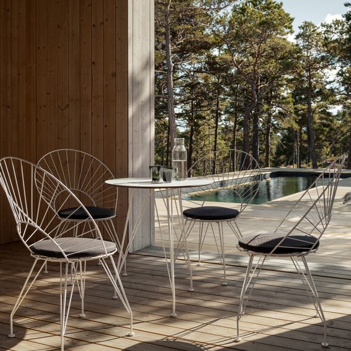 Mesa de café Desirée, Blanco, ø64cm, base lacada en blanco Swedese