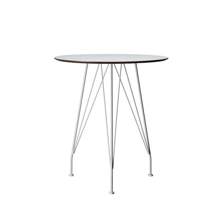 Mesa de café Desirée - Laminado blanco, ø110cm, base lacada en blanco - Swedese