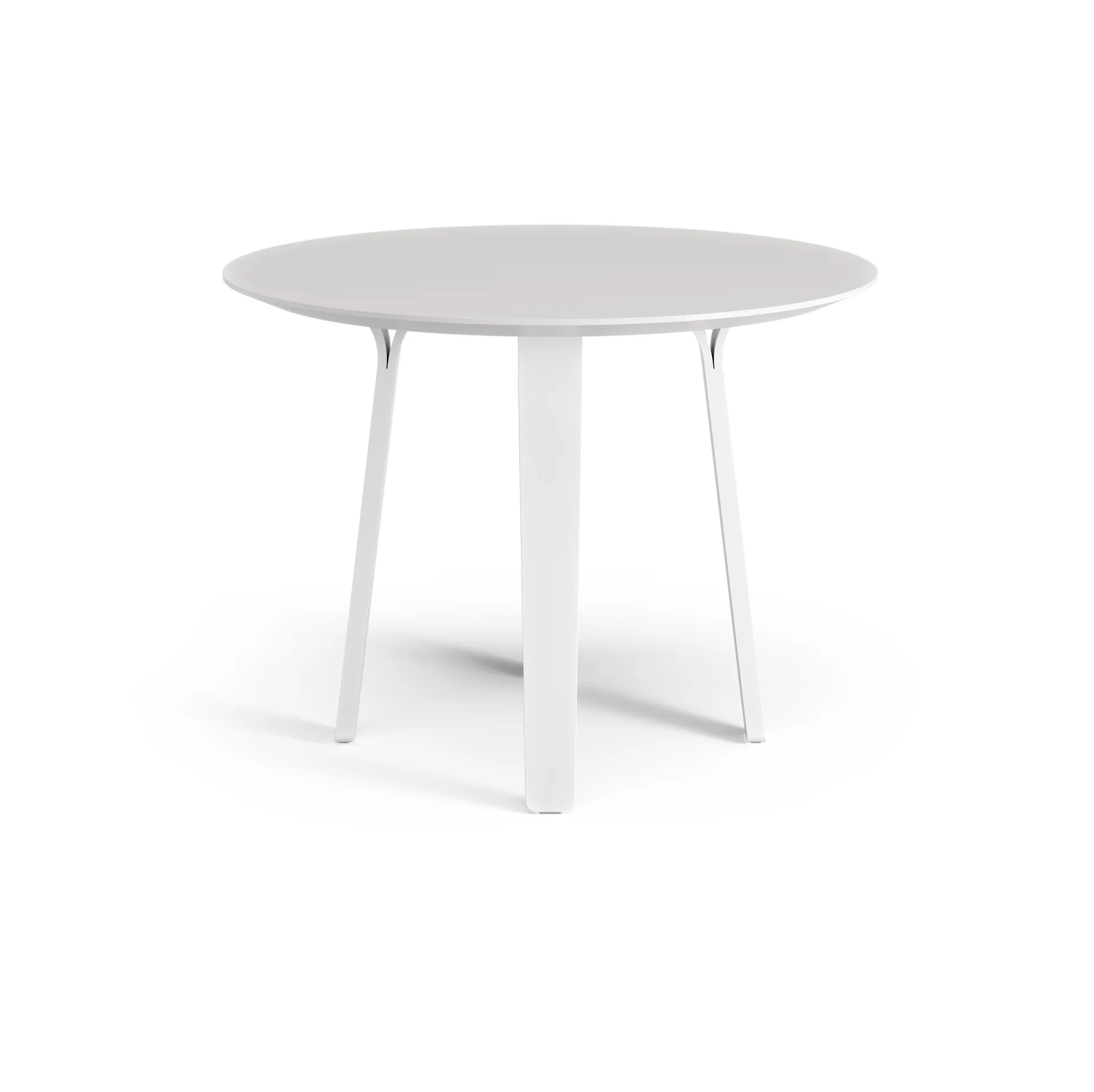 Mesa Divido, Blanco, ø95cm, patas de fresno lacado blanco Swedese