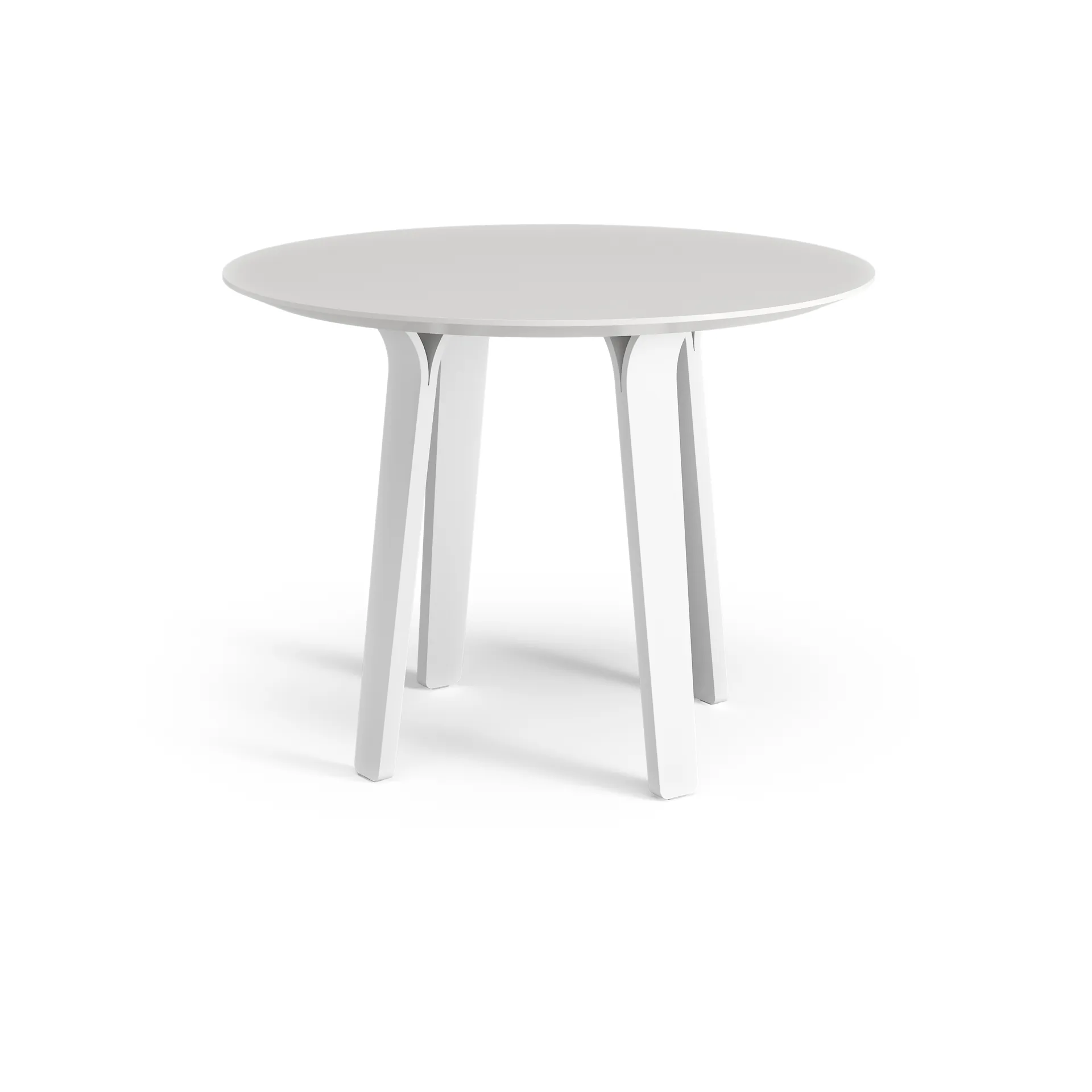 Mesa Divido, Blanco, ø95cm, patas de fresno lacado blanco Swedese
