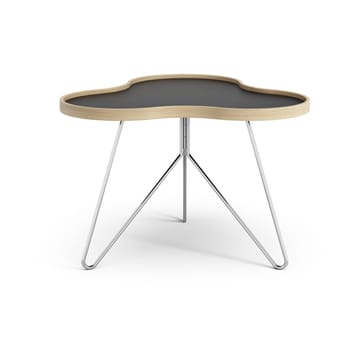 Mesa Flower 62x66 cm - 45 cm, Negro-canto de roble-base de cromo - Swedese
