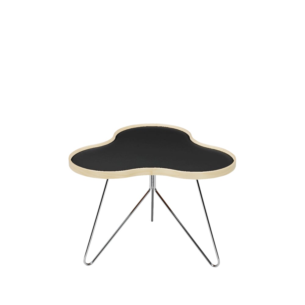 Swedese Mesa Flower 62x66 cm Negro, 45cm, canto de abedul, base de cromo