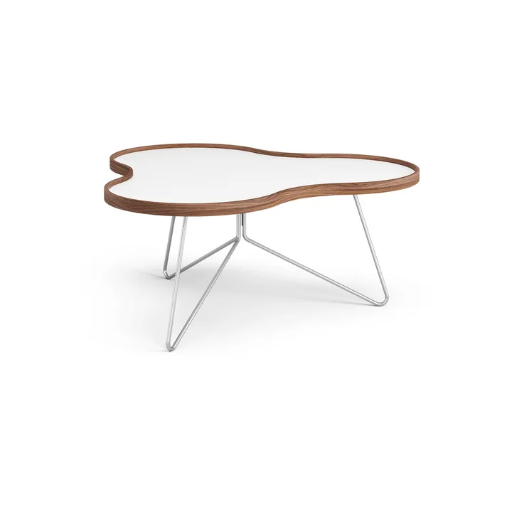 Mesa Flower 84x90 cm - Altura: 39cm, blanco-nogal-cromo - Swedese