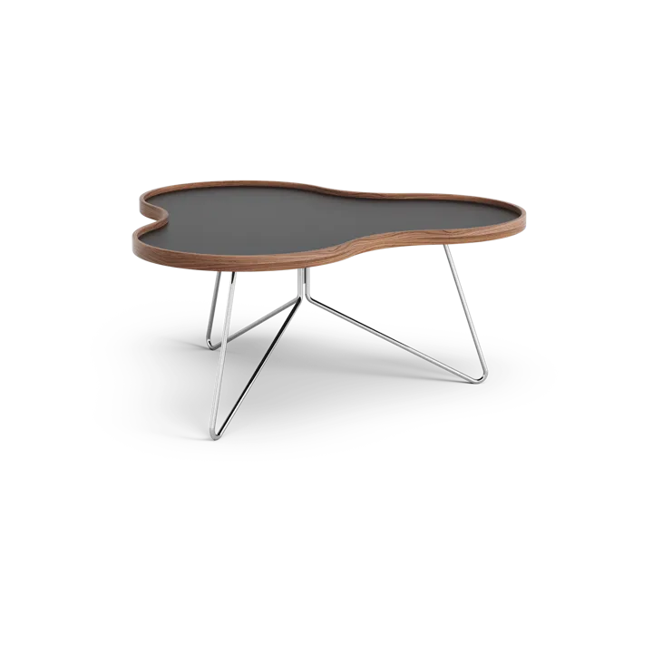 Mesa Flower 84x90 cm - Altura: 39cm, negro-nogal-cromo - Swedese