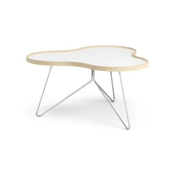 Mesa Flower 84x90 cm - Altura: 45 cm, blanco-abedul-cromo - Swedese