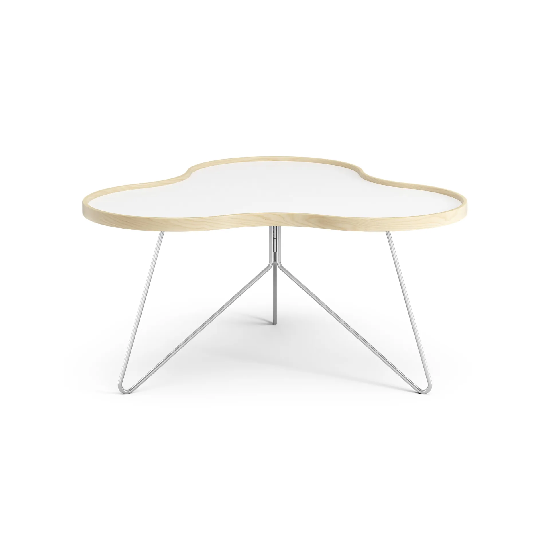 Mesa Flower 84x90 cm, Altura: 45 cm, blanco-abedul-cromo Swedese