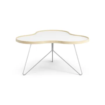 Mesa Flower 84x90 cm - Altura: 45 cm, blanco-abedul-cromo - Swedese