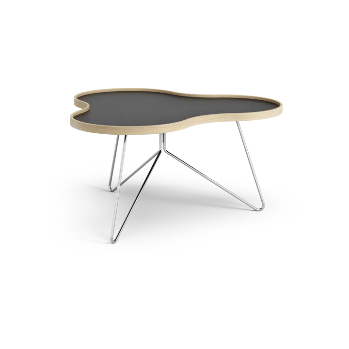 Mesa Flower 84x90 cm - Altura: 45cm, negro-roble-cromo - Swedese