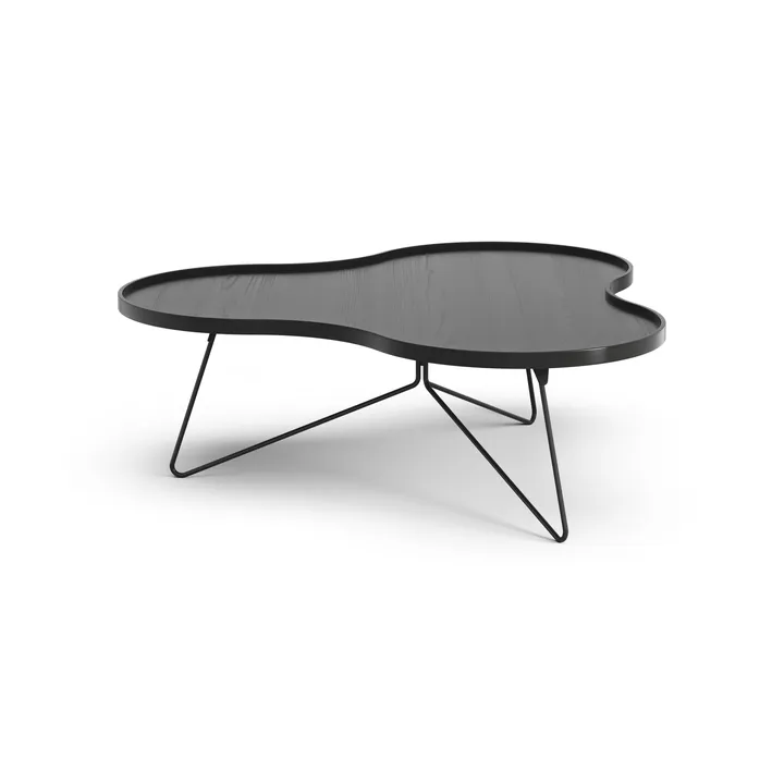 Mesa Flower mono 107x114 cm - Altura 39 cm fresno teñido de negro - Swedese