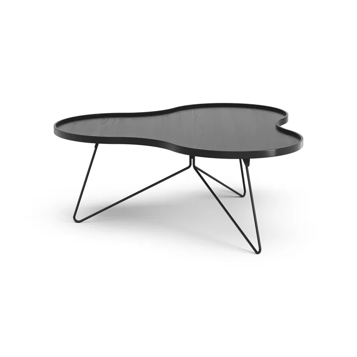 Mesa Flower mono 107x114 cm - Altura: 45 cm Fresno teñido de negro - Swedese