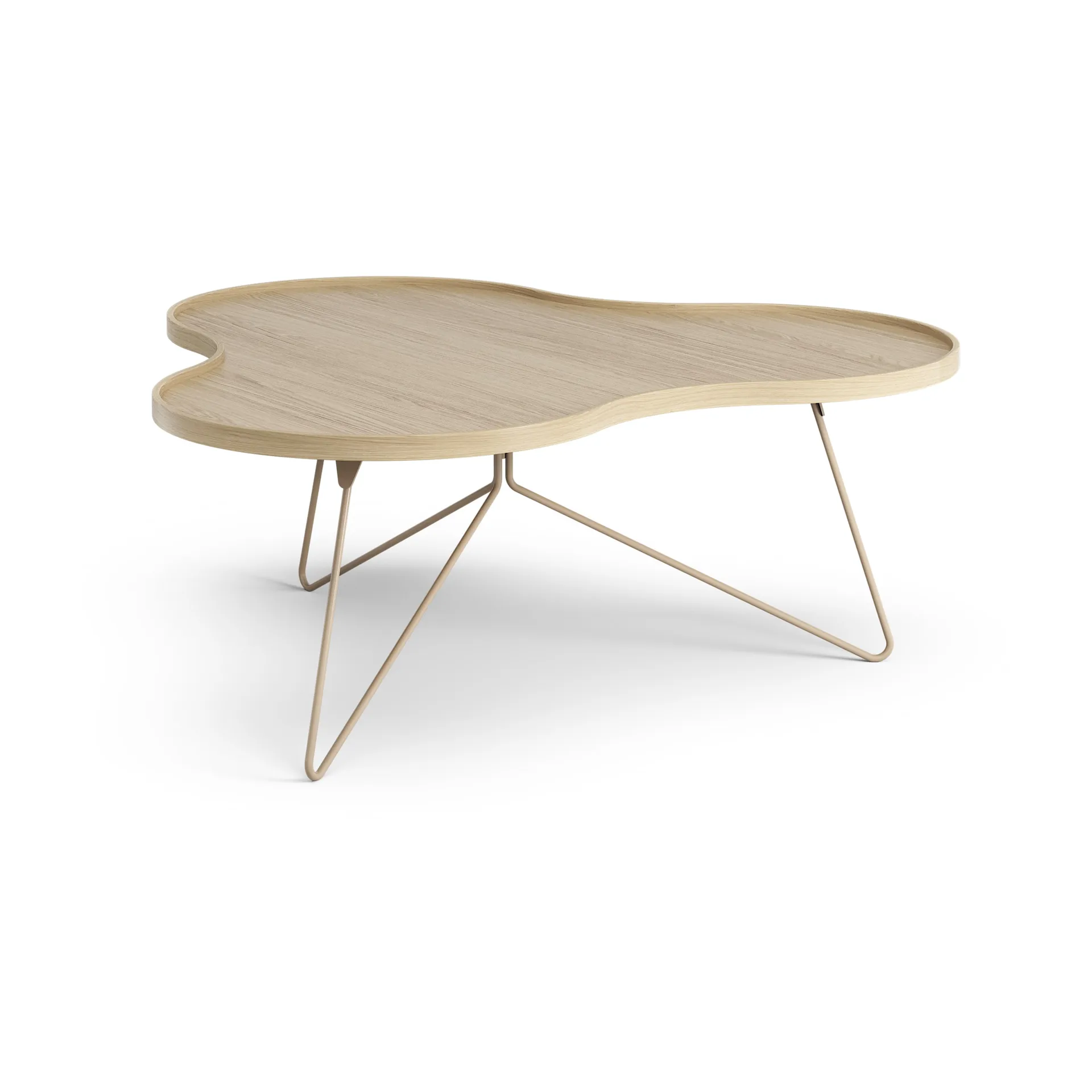 Mesa Flower mono 107x114 cm, H45 Roble lacado-nutmeg RAL1019 Swedese