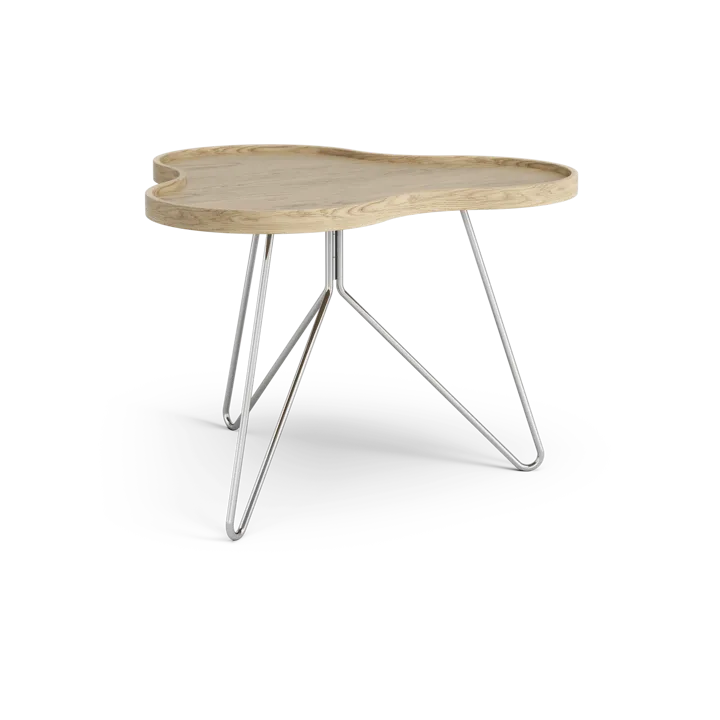 Mesa Flower mono 62x66 cm - Altura 45cm-roble natural-cromo - Swedese