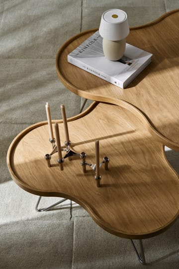 Mesa Flower mono 62x66 cm - Roble natural, 39cm, base de cromo - Swedese