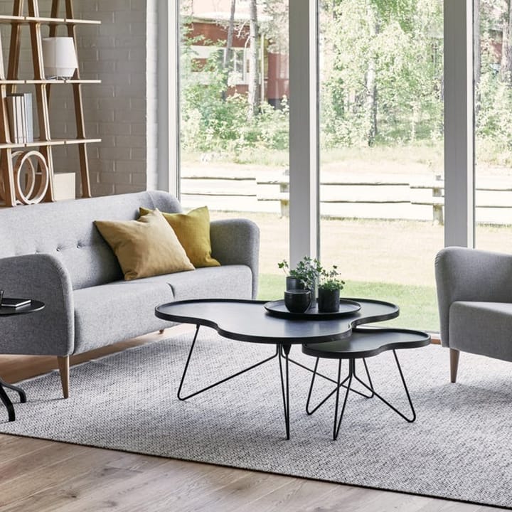Mesa Flower mono 62x66 cm, Roble natural, 45cm, base de cromo Swedese