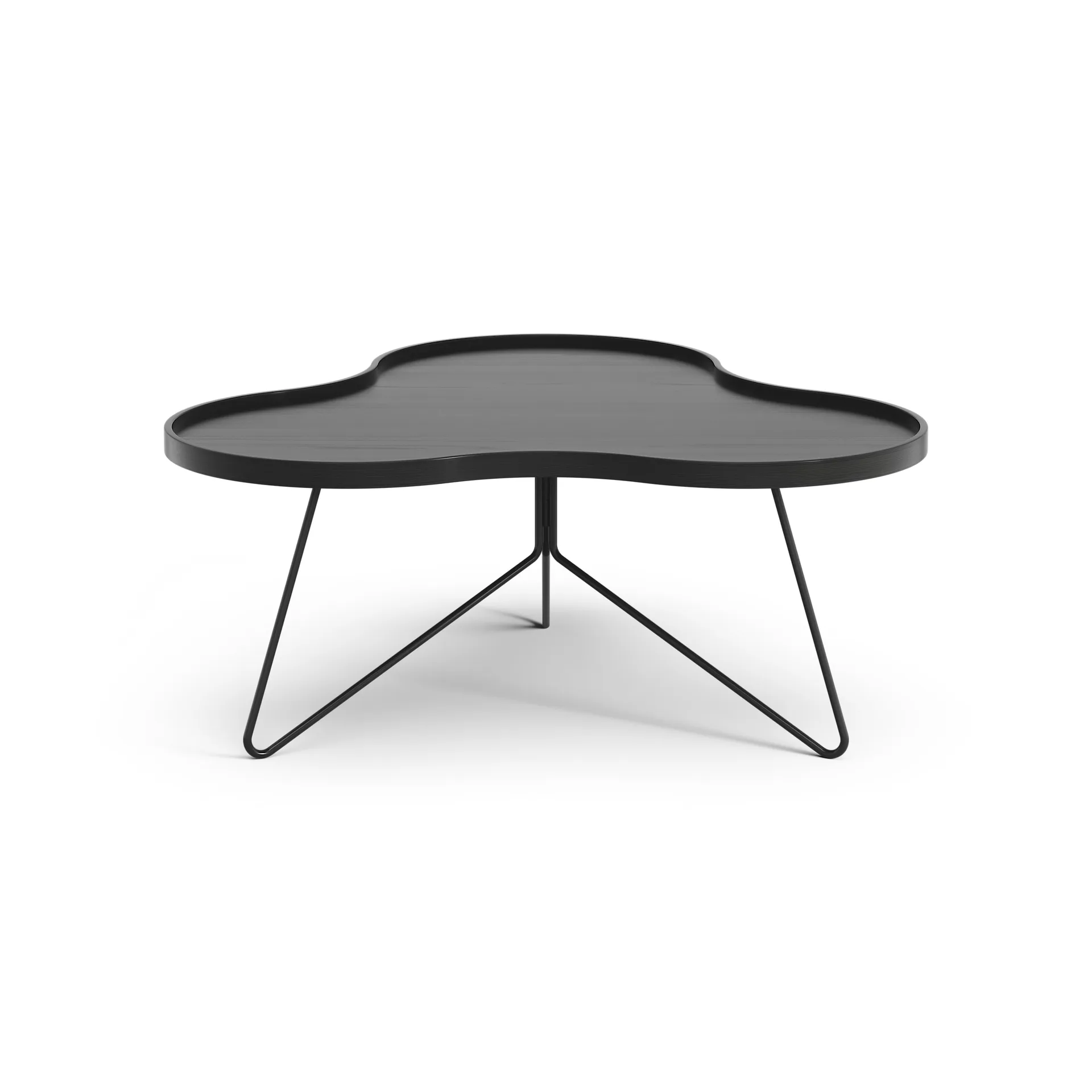 Mesa Flower mono 84x90 cm, H39 cm fresno lacado negro Swedese