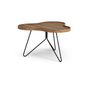 Mesa Flower mono Edición Especial 62x66 cm - H39 cm-nogal lacado-acero lacado en negro - Swedese