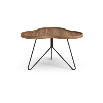 Mesa Flower mono Edición Especial 62x66 cm - H39 cm-nogal lacado-acero lacado en negro - Swedese