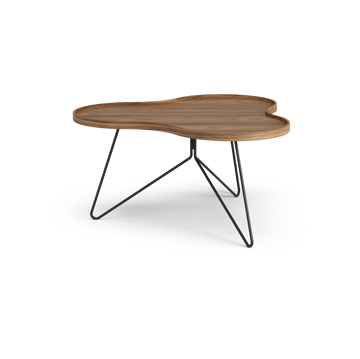 Mesa Flower mono Edición Especial 84x90 cm - H45 cm-nogal lacado-acero lacado en negro - Swedese