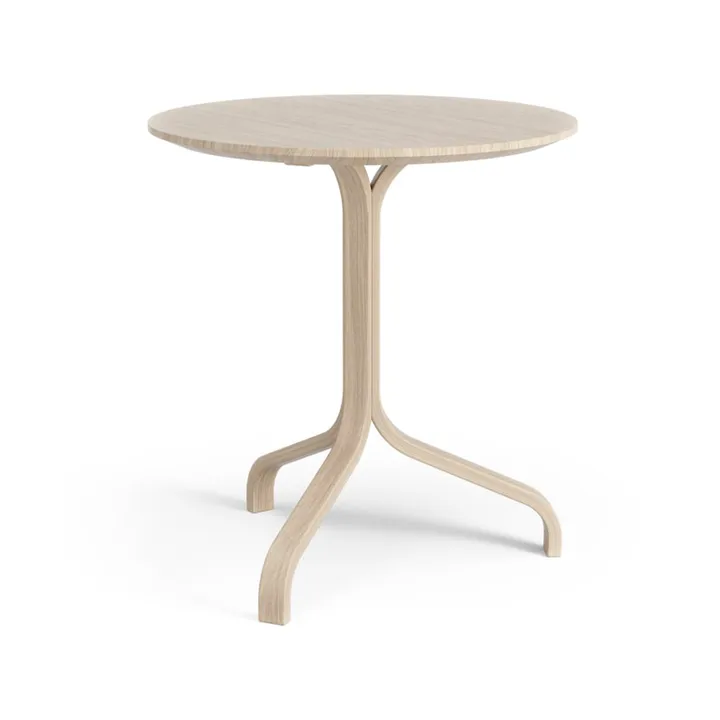 Mesa Lamino Ø46x49 cm - Roble pigmentado blanco - Swedese