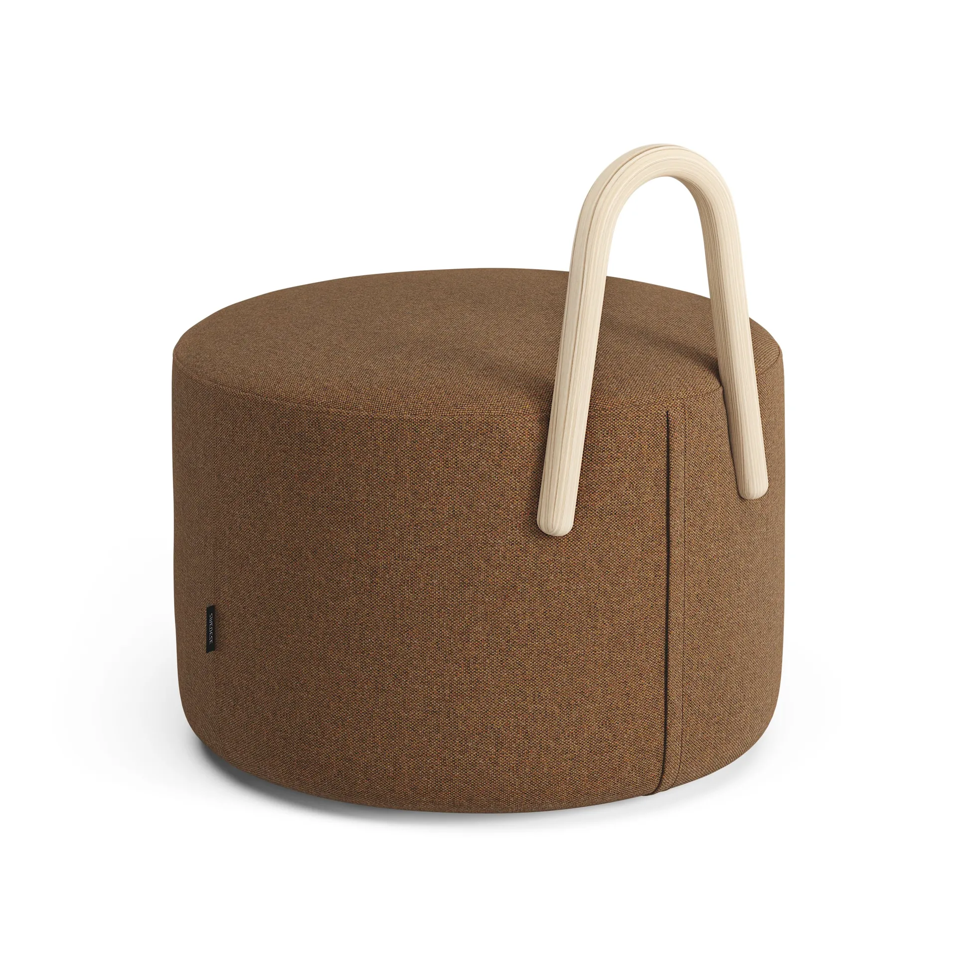 Puff Amstelle mediano con respaldo fresno lacado natural, Main Line Flax 15 Swedese