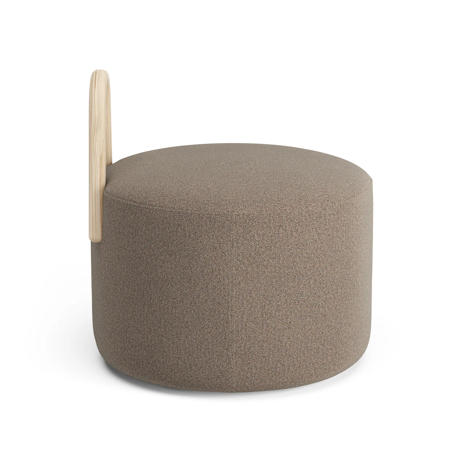 Puff Amstelle mediano con respaldo roble lacado natural, Main Line Flax 23 Swedese