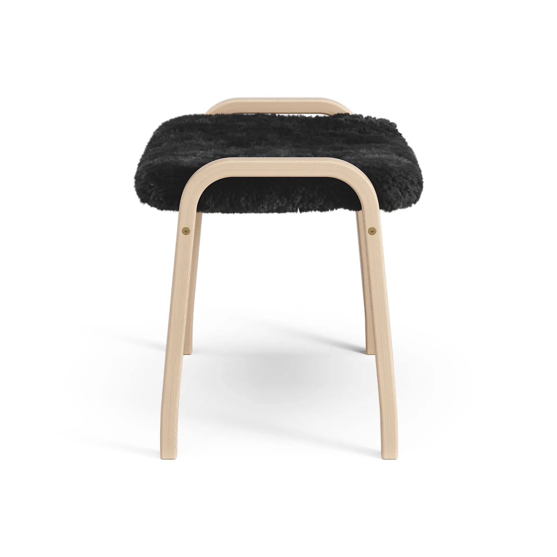 Reposapiés infantil Lamini haya lacada/piel de oveja, Black (negro) Swedese